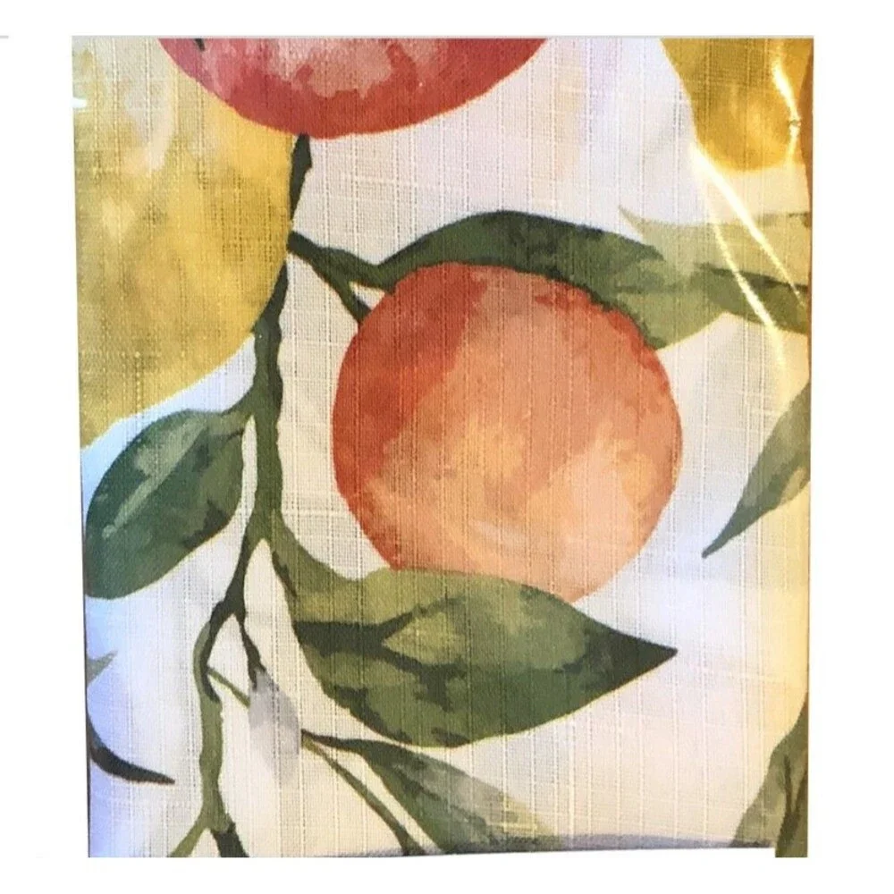 Lemon Lemons Fabric Tablecloth French Country Easy Care Polyester 60x84